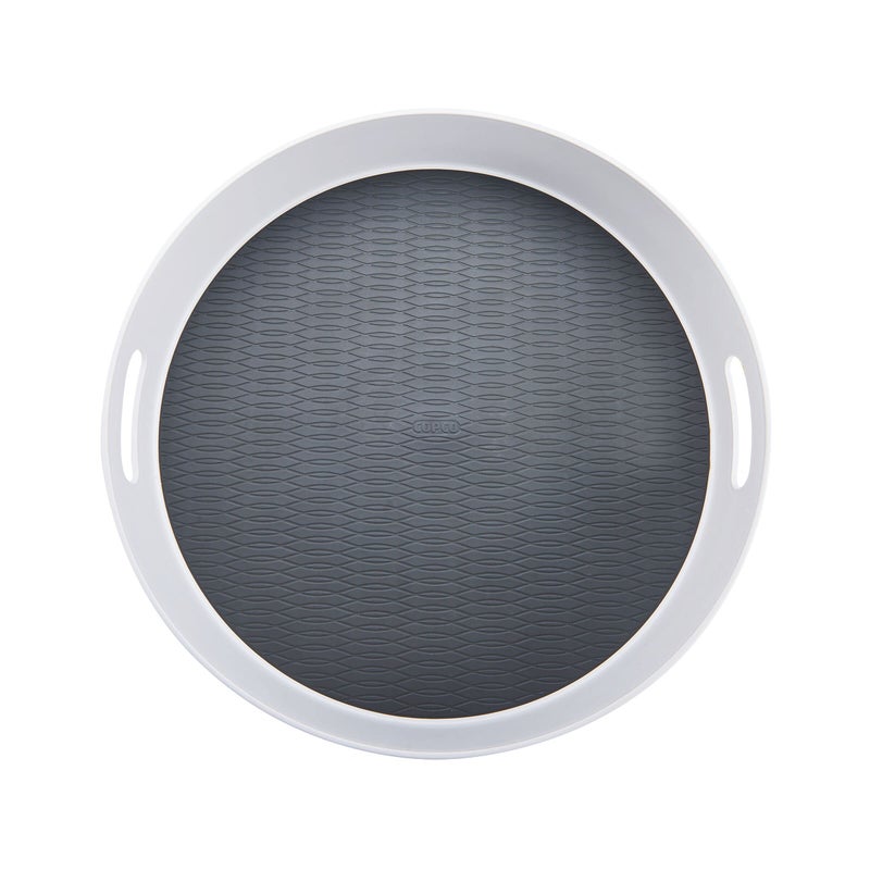 Copco Under-Sink Pantry and Cabinet Organizer, 18-Inch, Revolving Storage Solution, White and Gray - Image 3